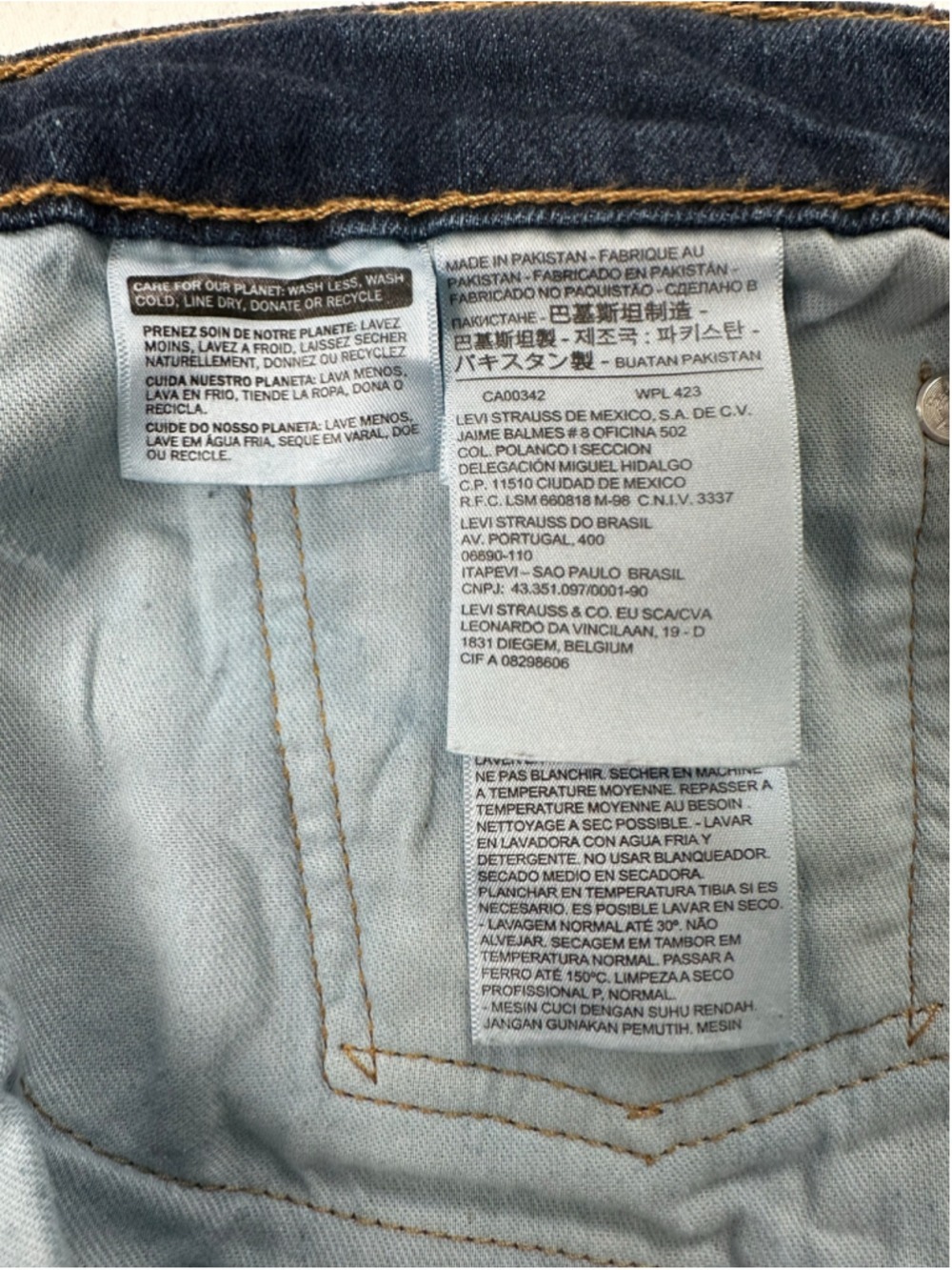 Levi’s 505 Regular Fit Jeans Dark Wash Stretch Denim W38 L30 Classic Straight Le - Picture 16 of 16